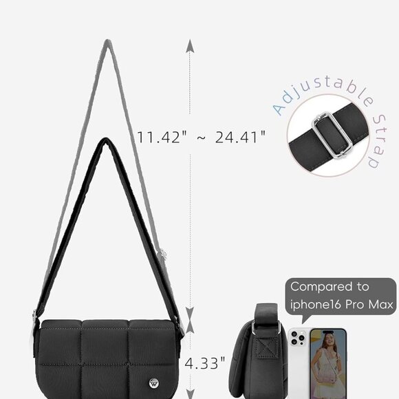 Stylish Black Crossbody Bag for Women - Durable & Lightweight for Everyday Use - Picture 2 of 7